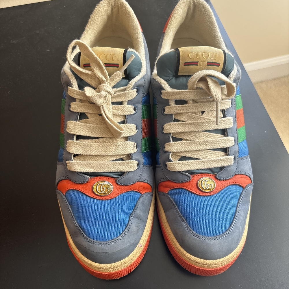 Gucci Screener Authentic Man Multicolor Low-Top Sneakers - Size 9gucci 8 1/2 US